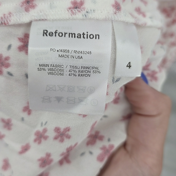 New Reformation Aero Floral Print Dress 4 - Picture 5 of 7